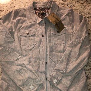 NWT Dennis Basso Gray Suede Leather Jacket